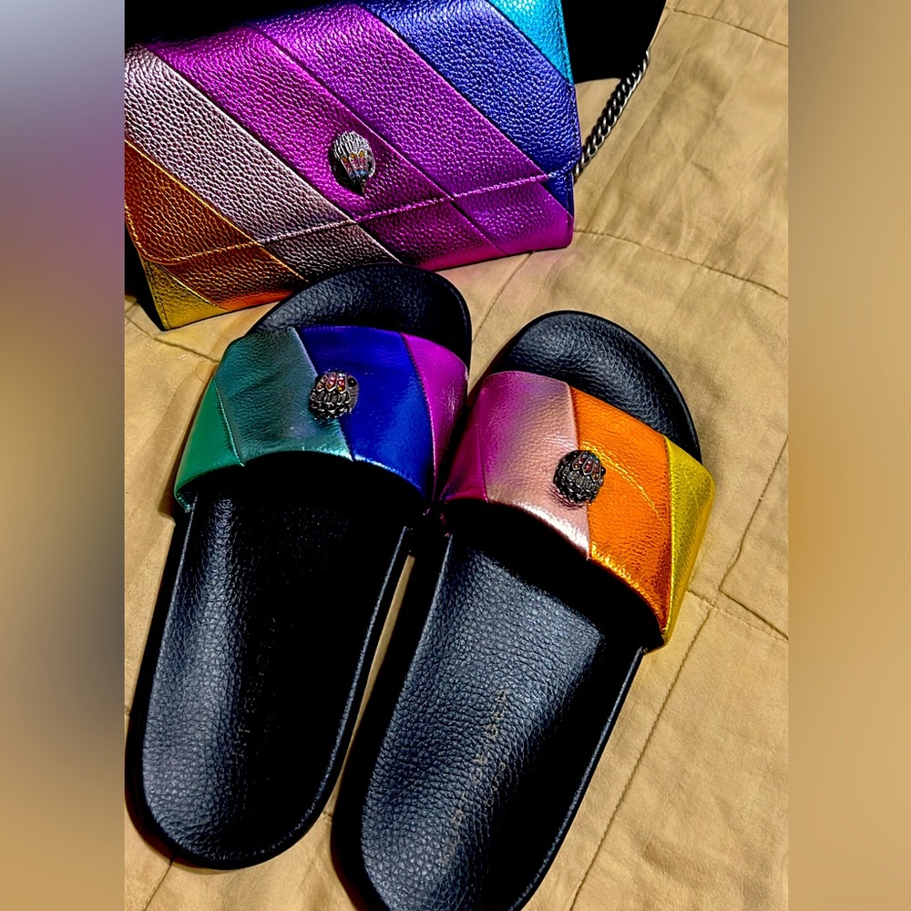 Kurt Geiger mini leather Kensington bag/meena eagle slide